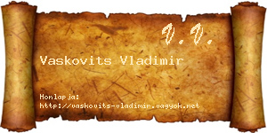 Vaskovits Vladimir névjegykártya